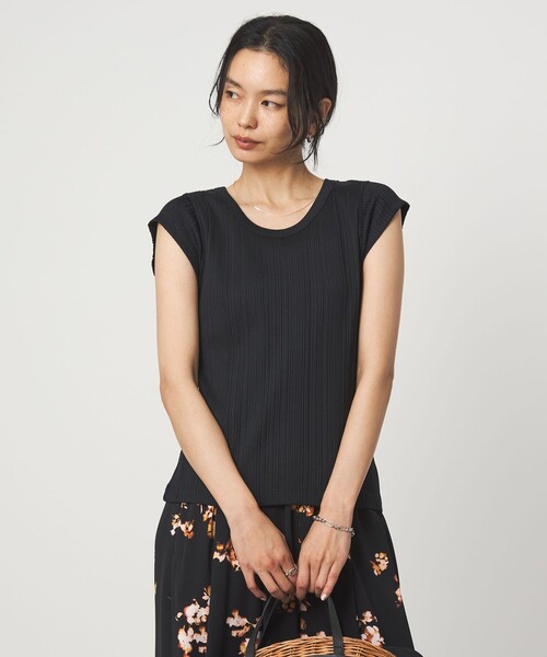 green label relaxing（グリーンレーベルリラクシング）の「ランダム ブライトリブ Uネック カットソー（Tシャツ/カットソー・レディース・モカ/レッド/ブラック/オフホワイト・FREE）」の14枚目の写真