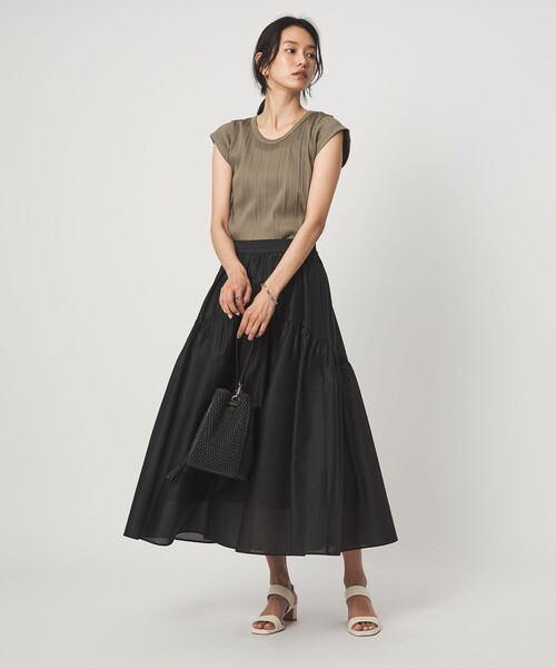 green label relaxing（グリーンレーベルリラクシング）の「ランダム ブライトリブ Uネック カットソー（Tシャツ/カットソー・レディース・モカ/レッド/ブラック/オフホワイト・FREE）」の19枚目の写真