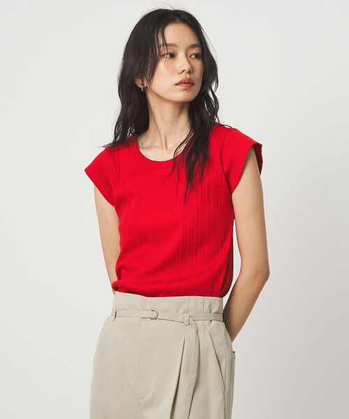 green label relaxing（グリーンレーベルリラクシング）の「ランダム ブライトリブ Uネック カットソー（Tシャツ/カットソー・レディース・モカ/レッド/ブラック/オフホワイト・FREE）」の20枚目の写真