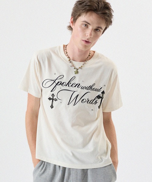 MSG(エムエスジー)の「Buyer's Select/ クロスワッペン刺繍Tシャツ(Tシャツ/カットソー・メンズ・ホワイト/ブラック・S/M/L)」の1枚目の写真