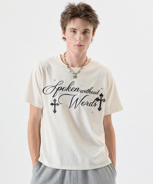 MSG(エムエスジー)の「Buyer's Select/ クロスワッペン刺繍Tシャツ(Tシャツ/カットソー・メンズ・ホワイト/ブラック・S/M/L)」の3枚目の写真