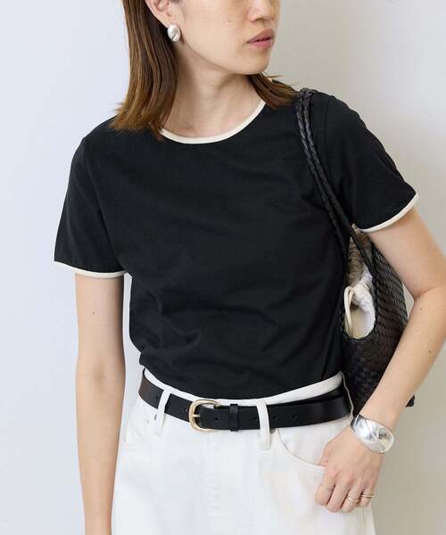 SLOBE IENA(スローブイエナ)の「《シリーズあり/12色展開》1dozen コンパクトリンガーTEE(Tシャツ/カットソー・レディース・スカイブルー/ブラウン/ブラック/レッド/ネイビー/ブラック系その他/サックスブルー/アイボリー/イエロー/ストーン/イエロー系その他/オートミール・FREE)」の21枚目の写真