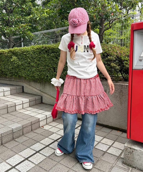 WC(ダブル シー)の「アソートボタンパッチワークロゴTシャツ(Tシャツ/カットソー・レディース・ホワイト/ブラウン/サックスブルー・FREE)」の7枚目の写真