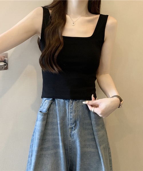 Lace Ladies（レースレディース）の「クロスバック 肌見せ カップ付き タンクトップ（タンクトップ・レディース・グレイッシュベージュ/ホワイト/チャコールグレー/グリーン/ブラック・FREE）」の8枚目の写真