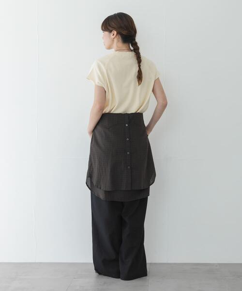 URBAN RESEARCH Sonny Label（アーバンリサーチサニーレーベル）の「ガーゼ裏毛フレンチスリーブスウェット（Tシャツ/カットソー・レディース・オフホワイト/レッド/チャコールグレー・FREE）」の10枚目の写真