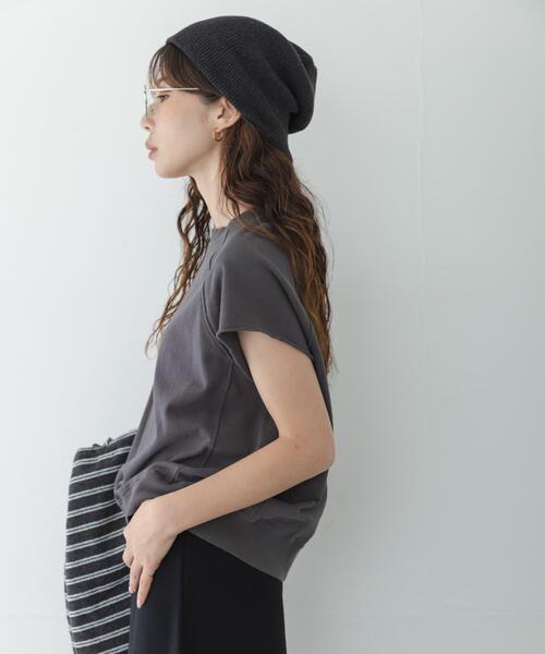 URBAN RESEARCH Sonny Label（アーバンリサーチサニーレーベル）の「ガーゼ裏毛フレンチスリーブスウェット（Tシャツ/カットソー・レディース・オフホワイト/レッド/チャコールグレー・FREE）」の14枚目の写真