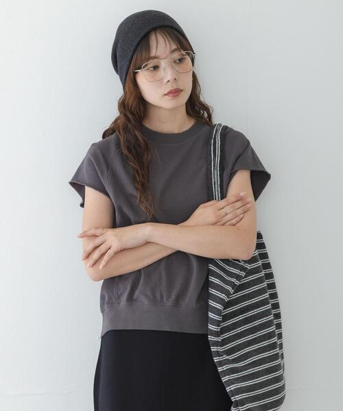 URBAN RESEARCH Sonny Label（アーバンリサーチサニーレーベル）の「ガーゼ裏毛フレンチスリーブスウェット（Tシャツ/カットソー・レディース・オフホワイト/レッド/チャコールグレー・FREE）」の16枚目の写真