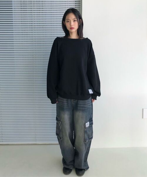 COIRIS（コイリス）の「ラフィワンショルダースウェット（3カラー）（スウェット・レディース・ブラック/グレー/チャコール・1）」の18枚目の写真