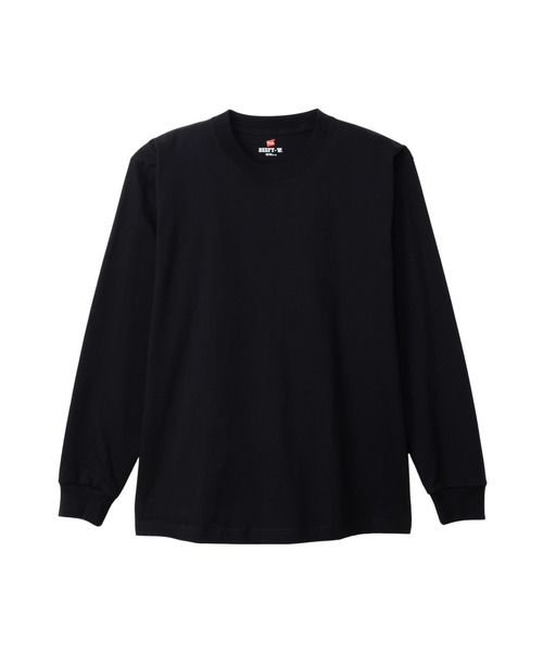 HANES(ヘインズ)の「Hanes/ヘインズ BEEFY-T 1P クルーネックロングスリーブTシャツ(Tシャツ/カットソー・メンズ・ブラック/ホワイト・XL/L/M/S)」の2枚目の写真