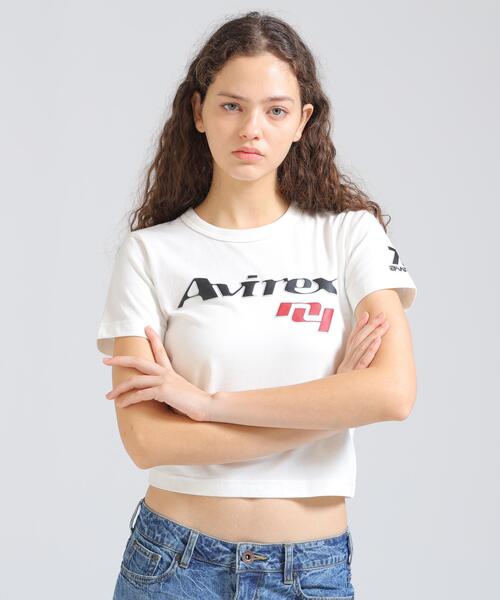 AVIREX（アヴィレックス）の「GOALERS LOGO MINI T-SHIRT（Tシャツ/カットソー・レディース・ネイビー/ブラック/ホワイト系2・S/M）」の2枚目の写真