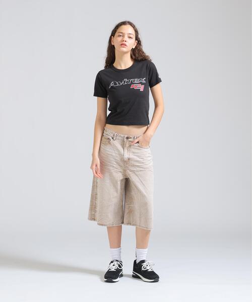 AVIREX（アヴィレックス）の「GOALERS LOGO MINI T-SHIRT（Tシャツ/カットソー・レディース・ネイビー/ブラック/ホワイト系2・S/M）」の6枚目の写真