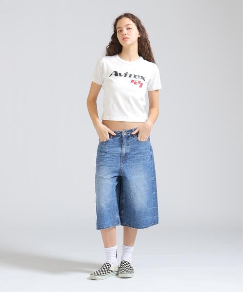 AVIREX（アヴィレックス）の「GOALERS LOGO MINI T-SHIRT（Tシャツ/カットソー・レディース・ネイビー/ブラック/ホワイト系2・S/M）」の12枚目の写真