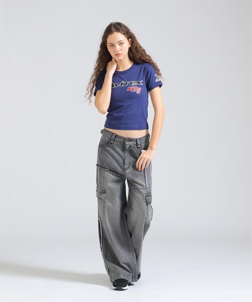 AVIREX（アヴィレックス）の「GOALERS LOGO MINI T-SHIRT（Tシャツ/カットソー・レディース・ネイビー/ブラック/ホワイト系2・S/M）」の21枚目の写真