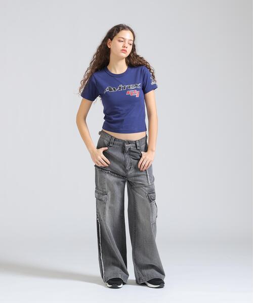 AVIREX（アヴィレックス）の「GOALERS LOGO MINI T-SHIRT（Tシャツ/カットソー・レディース・ネイビー/ブラック/ホワイト系2・S/M）」の22枚目の写真