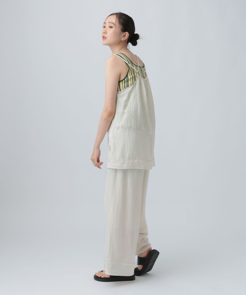 LEPSIM(レプシィム)の「リネンブレンドワイドパンツ 839443(その他パンツ・レディース・アイボリー/ライトグリーン/チャコールグレー・FREE)」の9枚目の写真