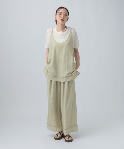 LEPSIM(レプシィム)の「リネンブレンドワイドパンツ 839443(その他パンツ・レディース・アイボリー/ライトグリーン/チャコールグレー・FREE)」の21枚目の写真