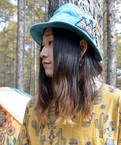 チャイハネ(チャイハネ)の「【チャイハネ】ティピーワッペン バケットハット(ハット・メンズ・キナリ/ブラウン/ブルー/カーキ・FREE)」の4枚目の写真