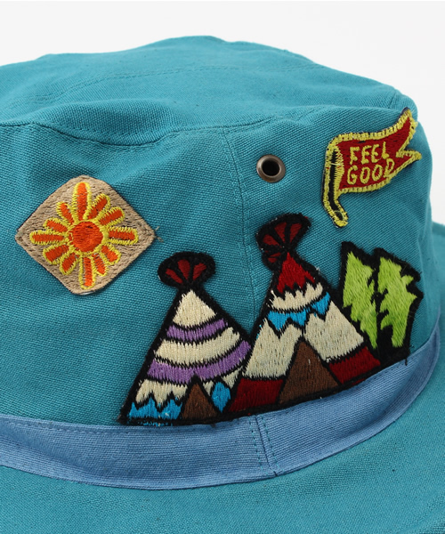 チャイハネ(チャイハネ)の「【チャイハネ】ティピーワッペン バケットハット(ハット・メンズ・キナリ/ブラウン/ブルー/カーキ・FREE)」の9枚目の写真