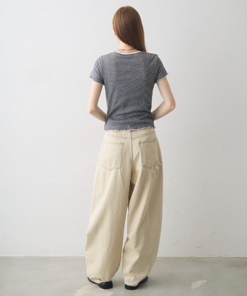 Crisp(クリスプ)の「henley neck border T / ヘンリーネックボーダーT(Tシャツ/カットソー・レディース・グレー/ブラック・FREE)」の11枚目の写真