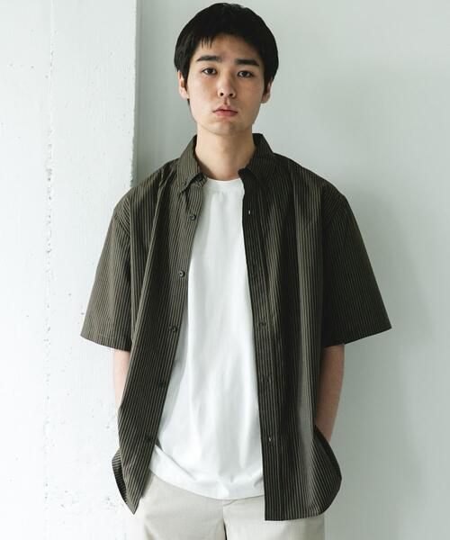URBAN RESEARCH DOORS(アーバンリサーチドアーズ)の「ストライプボタンダウン ショートスリーブシャツ(シャツ/ブラウス・メンズ・ブラウン系その他/ホワイト系その他・MEDIUM/LARGE)」の18枚目の写真