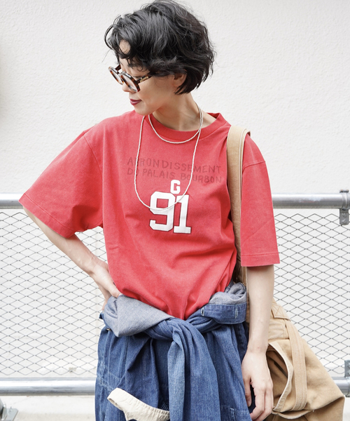 JOURNAL STANDARD LUXE(ジャーナルスタンダード ラックス)の「Faint Print T(Tシャツ/カットソー・レディース・レッド/パープル・MEDIUM/SMALL)」の8枚目の写真