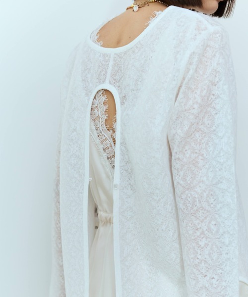 flaeu（フラユ）の「4WAY Back Open Sheer Pullover（Tシャツ/カットソー・レディース・ブラウン/ブラック/ホワイト・FREE）」の10枚目の写真