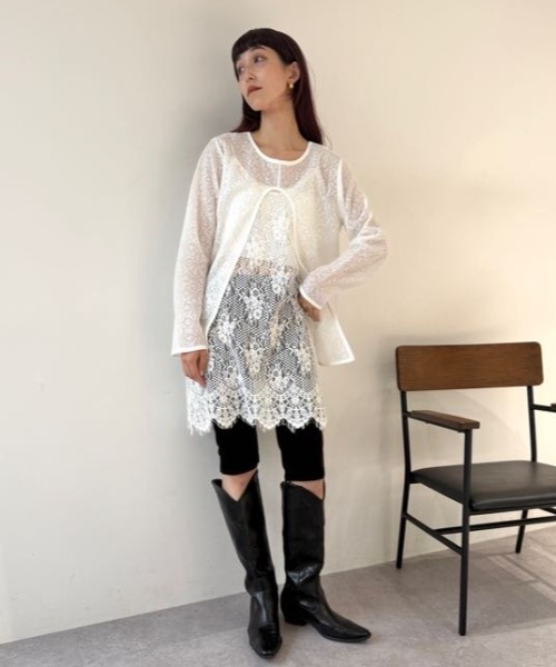 flaeu（フラユ）の「4WAY Back Open Sheer Pullover（Tシャツ/カットソー・レディース・ブラウン/ブラック/ホワイト・FREE）」の21枚目の写真