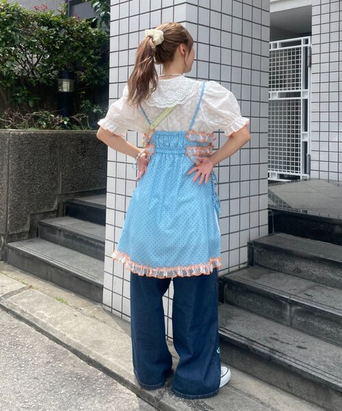 HELLO.SANFRANCISCO(ハローサンフランシスコ)の「【HELLO.SANFRANCISCO】ドット柄レースキャミチュニック(キャミソール・レディース・イエロー/ブルー・ONE SIZE)」の11枚目の写真