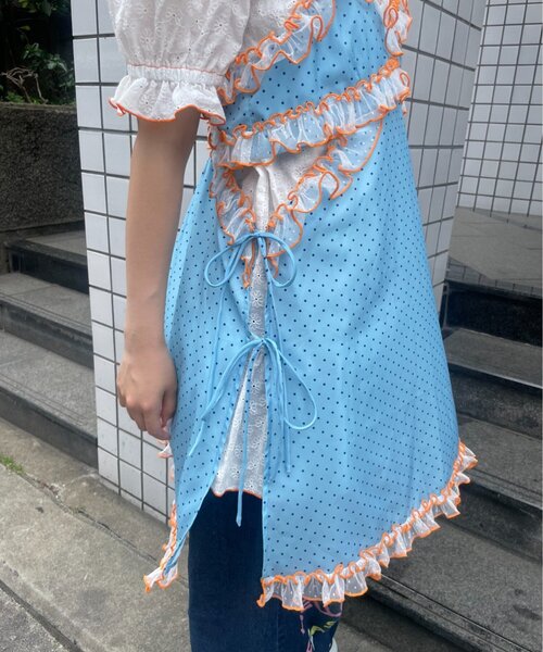 HELLO.SANFRANCISCO(ハローサンフランシスコ)の「【HELLO.SANFRANCISCO】ドット柄レースキャミチュニック(キャミソール・レディース・イエロー/ブルー・ONE SIZE)」の13枚目の写真