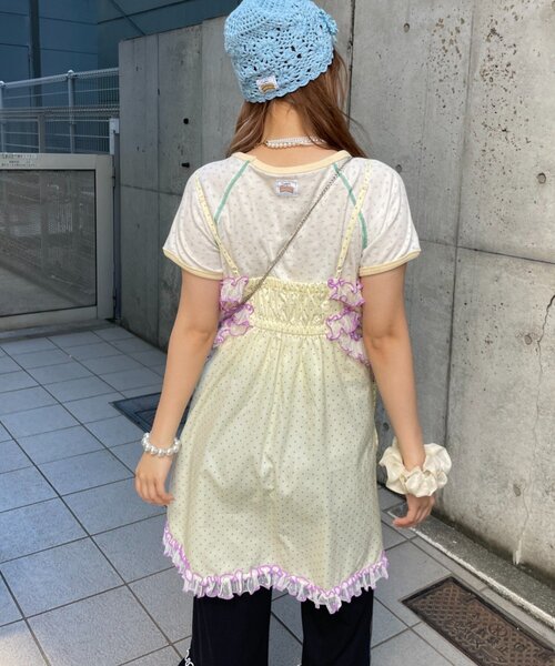 HELLO.SANFRANCISCO(ハローサンフランシスコ)の「【HELLO.SANFRANCISCO】ドット柄レースキャミチュニック(キャミソール・レディース・イエロー/ブルー・ONE SIZE)」の21枚目の写真