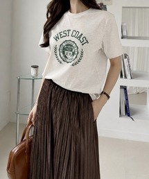 WEST COAST カレッジロゴ プリント ベーシック Tシャツ