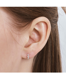 [sv925] triple ball hoop earrings