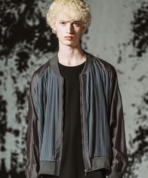 NO ID. | 【NO ID.】Changing Pleats Sheer MA-1 Blouson / チェンジングプリーツシアーMA-1 BLZ(MA-1)