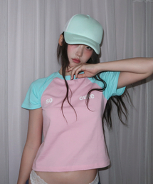 ソーキュートラグランTシャツスカイブルー