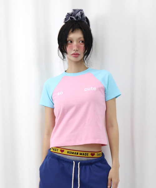 KIKOZY(キコジ)の「ソーキュートラグランTシャツスカイブルー(Tシャツ/カットソー・レディース・スカイブルー・FREE)」の3枚目の写真