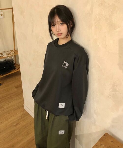 COIRIS(コイリス)の「コルビンピンタックワイドバンディングパンツ (3カラー)(スウェットパンツ・レディース・カーキ/ブラック/アイボリー・FREE)」の5枚目の写真