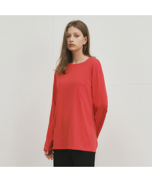 WEDNESDAYOASISFORWOMEN(ウェンズデー オアシス フォー ウーマン)の「W/レイヤードソフトタッチTシャツ_6COLOR(W25-TP36)(Tシャツ/カットソー・レディース・ブルー/Mustard/ホワイト/グレー/レッド/ブラック・SMALL/MEDIUM)」の6枚目の写真