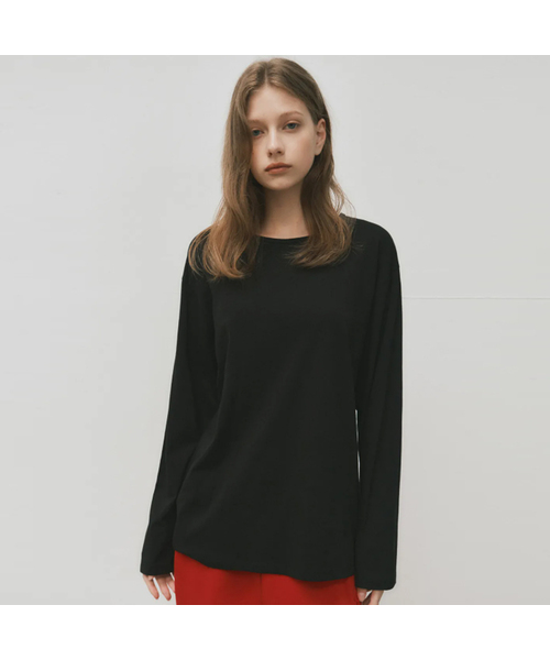 WEDNESDAYOASISFORWOMEN(ウェンズデー オアシス フォー ウーマン)の「W/レイヤードソフトタッチTシャツ_6COLOR(W25-TP36)(Tシャツ/カットソー・レディース・ブルー/Mustard/ホワイト/グレー/レッド/ブラック・SMALL/MEDIUM)」の2枚目の写真
