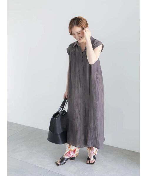 Te chichi（テチチ）の「シャンブレーボイルテントマキシワンピース（ワンピース・レディース・ブルー/オレンジ/チャコールグレー・F）」の15枚目の写真