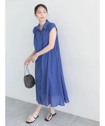 シャンブレーボイルテントマキシワンピース