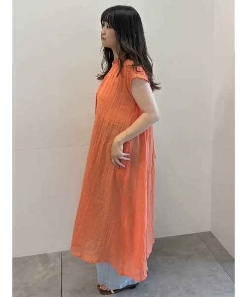 Te chichi（テチチ）の「シャンブレーボイルテントマキシワンピース（ワンピース・レディース・ブルー/オレンジ/チャコールグレー・F）」の7枚目の写真