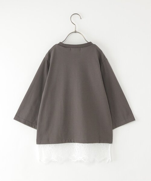ikka(イッカ)の「【親子コーデ】ロゴフォト裾レース7分袖Tシャツ(120~160cm)(Tシャツ/カットソー・キッズ・オフホワイト/チャコール・140/130/120/160/150)」の10枚目の写真