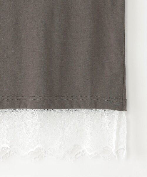 ikka(イッカ)の「【親子コーデ】ロゴフォト裾レース7分袖Tシャツ(120~160cm)(Tシャツ/カットソー・キッズ・オフホワイト/チャコール・140/130/120/160/150)」の14枚目の写真