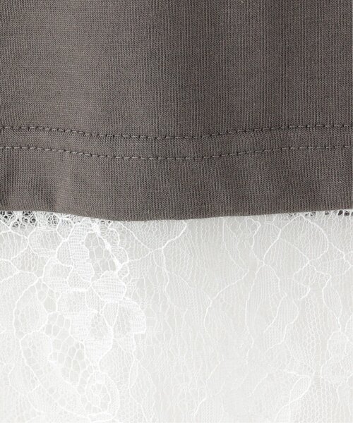 ikka(イッカ)の「【親子コーデ】ロゴフォト裾レース7分袖Tシャツ(120~160cm)(Tシャツ/カットソー・キッズ・オフホワイト/チャコール・140/130/120/160/150)」の15枚目の写真
