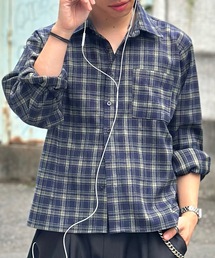 MandO（エムオー）（エムオー）の「【ユニセックス】アソートルーズフィットシャツ/無地&チェック&ストライプ/ショート丈（シャツ/ブラウス）」