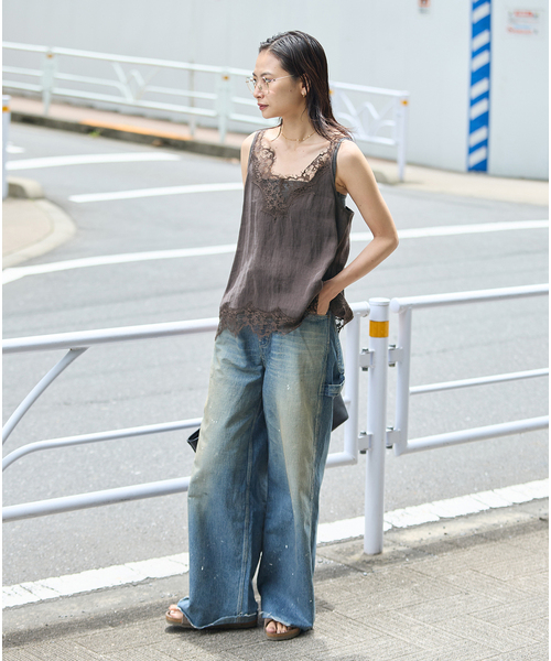 JOURNAL STANDARD(ジャーナルスタンダード)の「《追加7》フィブリルリヨセルキャミ(キャミソール・レディース・ブラウン/アイボリー・FREE)」の12枚目の写真