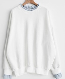 BACKYARD FAMILY（バックヤードファミリー）の「トップス レイヤード風 重ね着風 長袖（Tシャツ/カットソー）」