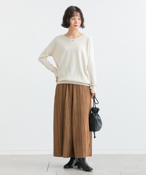 n'OrLABEL(ノアールレーベル)の「フェイクスエードプリーツガウチョパンツ(その他パンツ・レディース・キャメル/ボルドー/ブラック・FREE)」の6枚目の写真