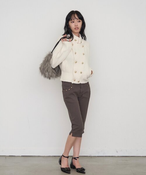 WHO'S WHO gallery(フーズフーギャラリー)の「【26AW LOOK掲載品番】ストレッチカプリパンツ(その他パンツ・レディース・パープル/ブラック/チャコールグレー・FREE)」の18枚目の写真