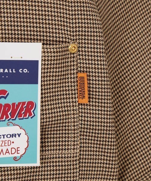 UNIVERSAL OVERALL（ユニバーサルオーバーオール）の「[UNIVERSAL OVERALL/ユニバーサルオーバーオール] 別注 中綿入り チェック柄カバーオールジャケット（カバーオール・レディース・ベージュ/グレー/ダークブラウン・F）」の6枚目の写真